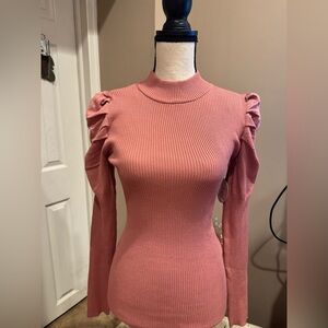Elegant Pink Ribbed Dress